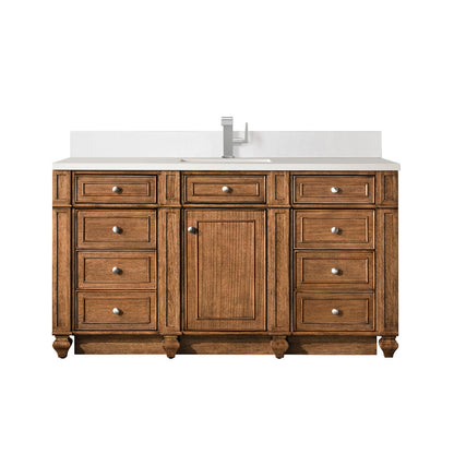 Bristol 60" Single Vanity Cabinet, Bright White