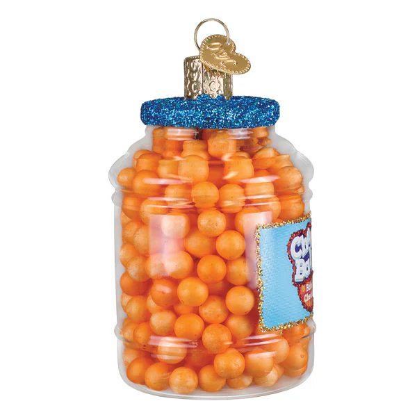 Cheese Balls  Glass Ornament