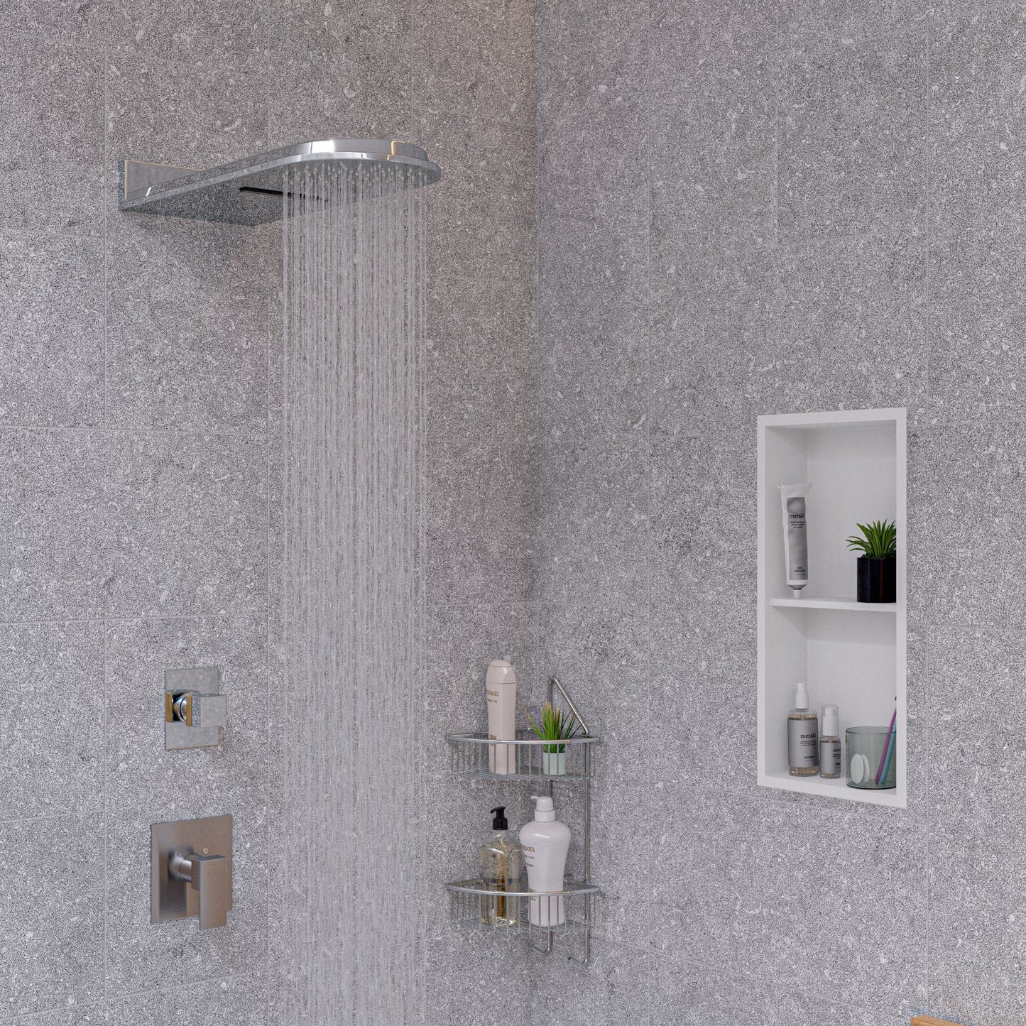 ALFI brand AB9209 Modern Square 3 Way Shower Diverter
