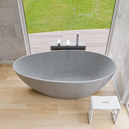 ALFI brand  ABCO72TUB 72" Solid Concrete Tear Drop Freestanding Bathtub