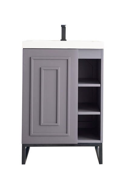 Alicante 24" Single Vanity with White Glossy Composite Stone Top