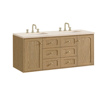 Laurent 60" Double Vanity, Light Natural Oak