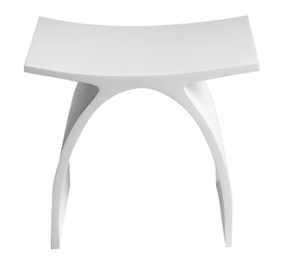 ALFI brand  ABST77 Arched White Matte Solid Surface Resin Bathroom / Shower Stool