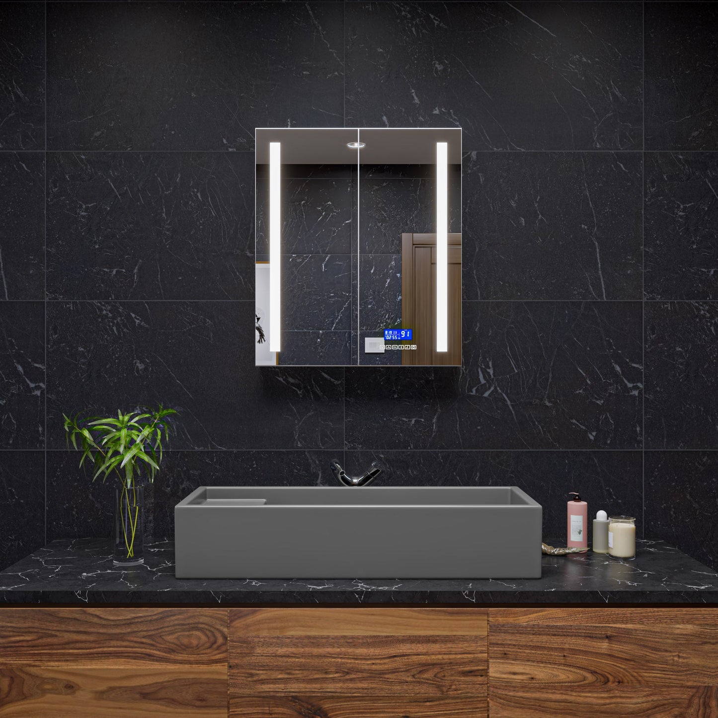 ALFI brand  AB39TRGM 39" Grey Matte Above Mount Fireclay Bathroom Trough Sink