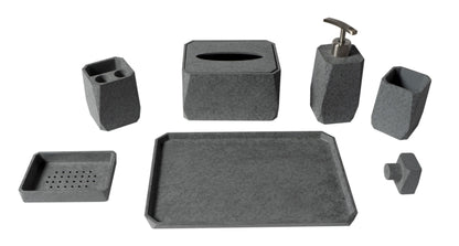 ALFI brand  ABCO1023 7 Piece Solid Concrete Gray Matte Bathroom Accessory Set