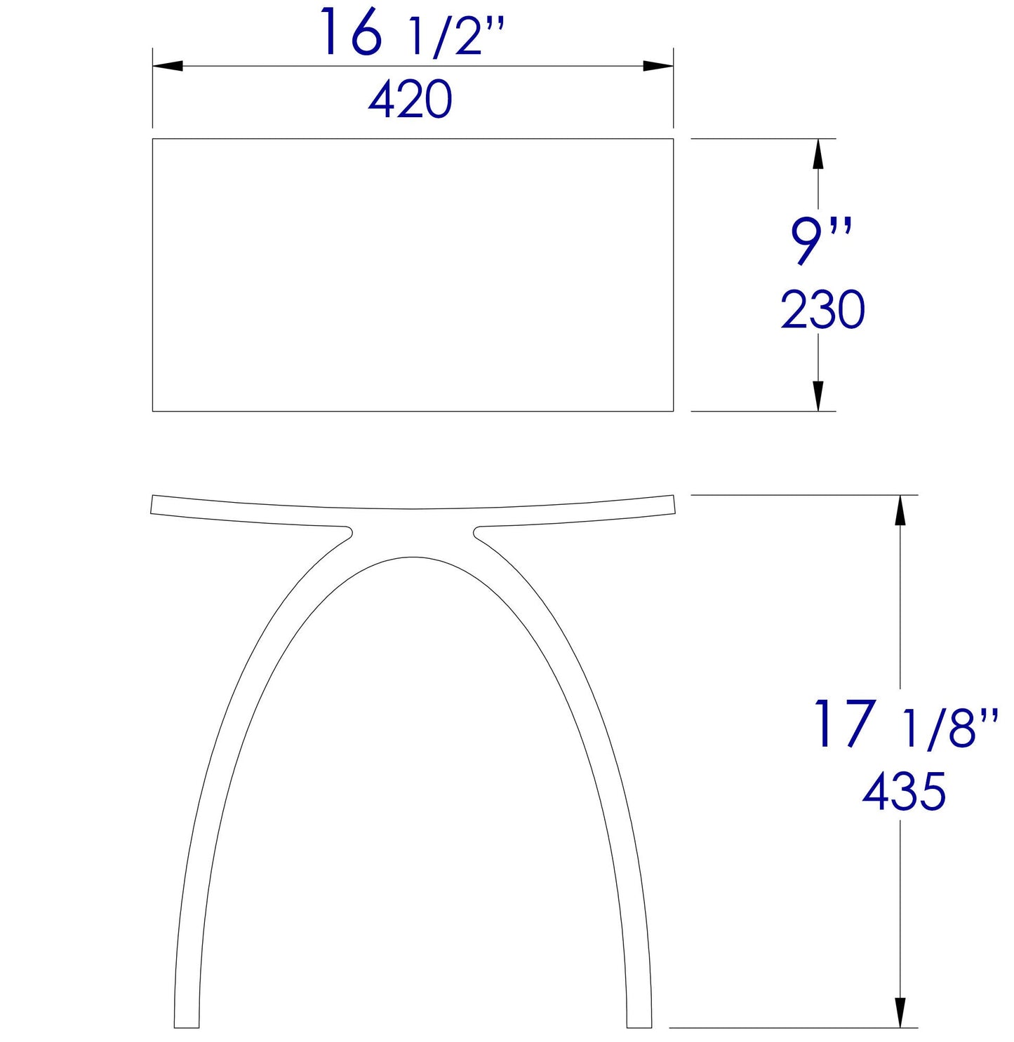 ALFI brand  ABST77BM Black Matte Arched Solid Surface Resin Bathroom / Shower Stool