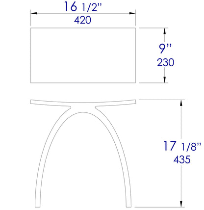 ALFI brand  ABST77BM Black Matte Arched Solid Surface Resin Bathroom / Shower Stool
