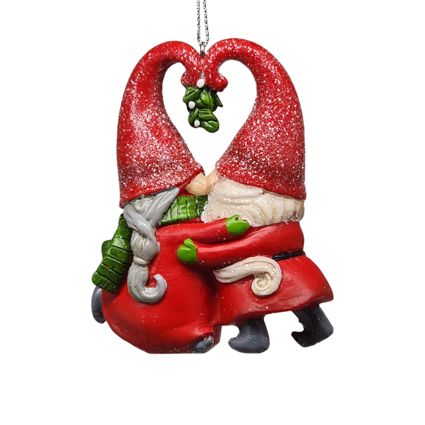 Gnomes under the Mistletoe Ornament