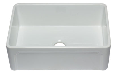 ALFI brand AB3020SB 30 inch Biscuit Reversible Single Fireclay Farmhouse Kitchen Sink