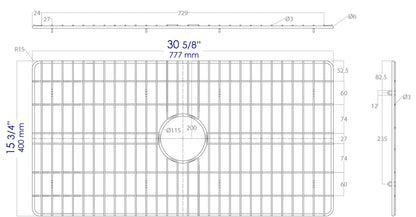 ALFI brand  ABGR33S Solid Stainless Steel Kitchen Sink Grid for ABF3318S Sink
