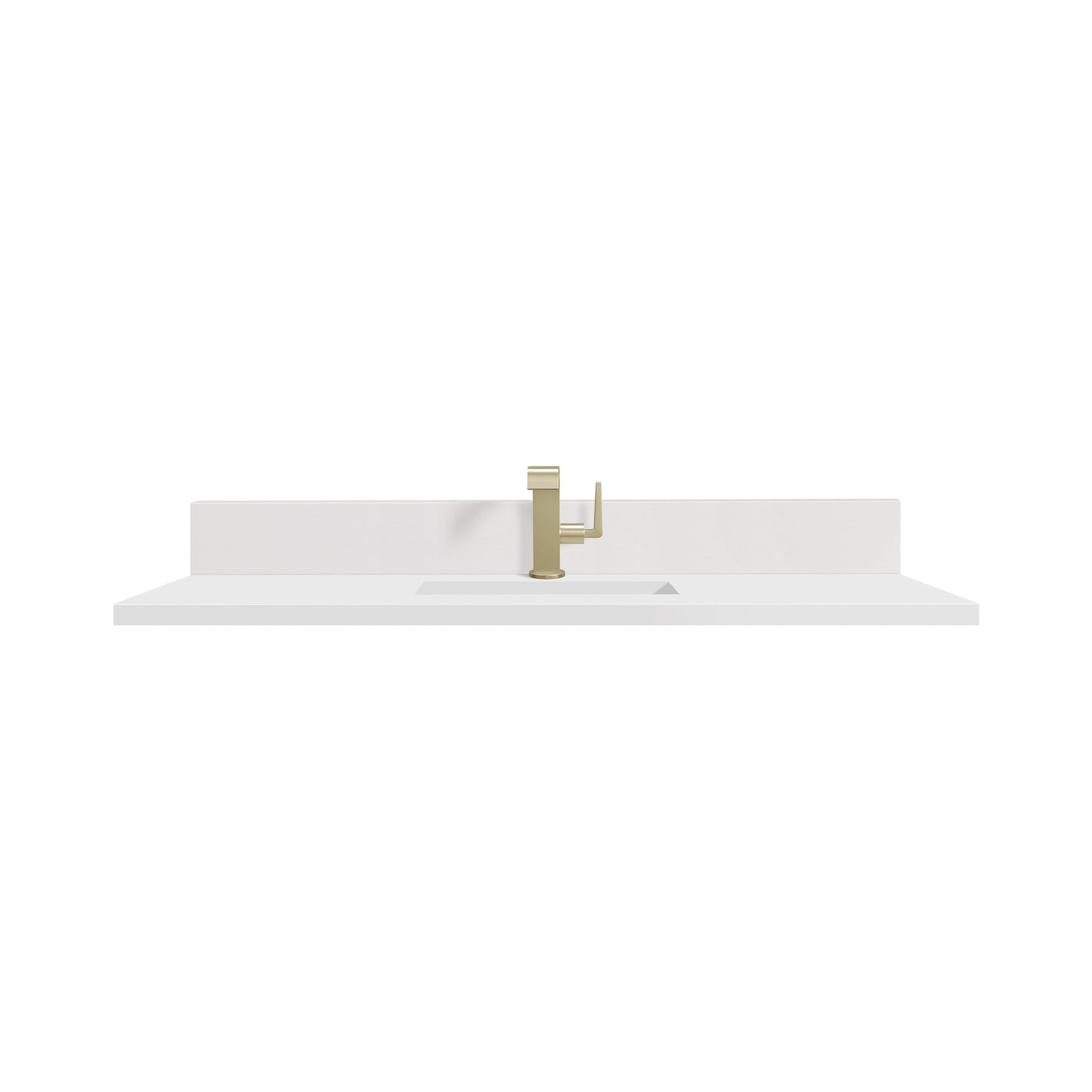 48" Single Top, Single-Hole, 3 CM White Zeus Silestone w/ Backsplash & Sink