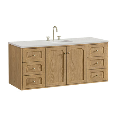 Laurent 60" Single Vanity, Light Natural Oak