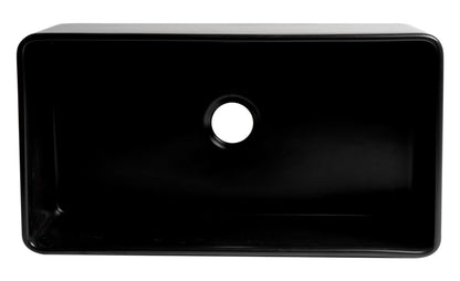 ALFI brand ABF3318S Smooth Apron 33" x 18" Single Bowl Fireclay Farm Sink