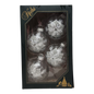 Krebs Value Glass Ornament 4 pack - Frosted Poinsettia