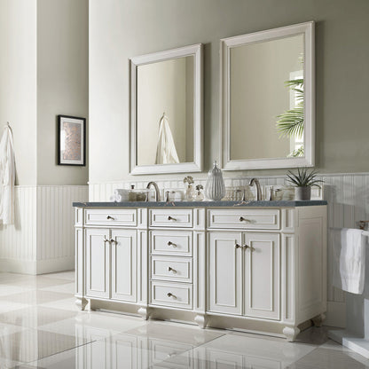 Bristol 72" Double Vanity Cabinet, Bright White