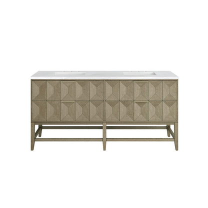 Emmeline 72" Double Vanity Cabinet, Pebble Oak