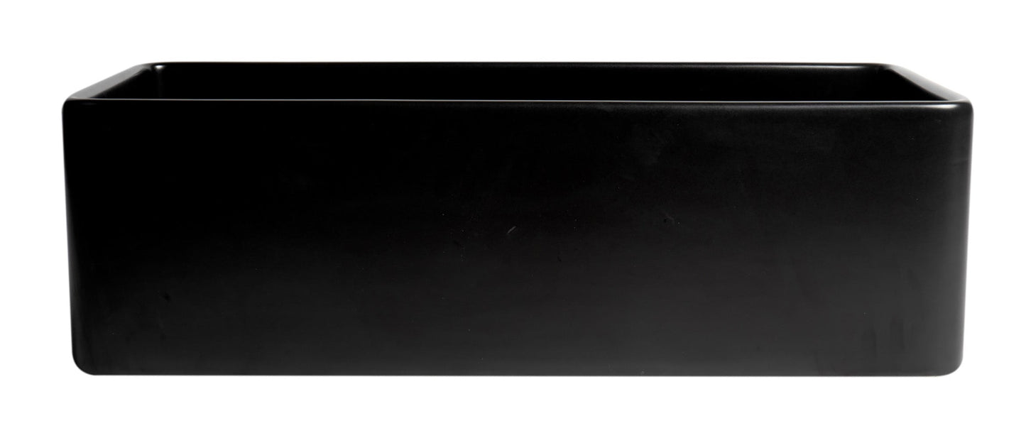 ALFI brand ABF3318S Smooth Apron 33" x 18" Single Bowl Fireclay Farm Sink