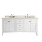 Palisades 72" Double Vanity Cabinet, Bright White