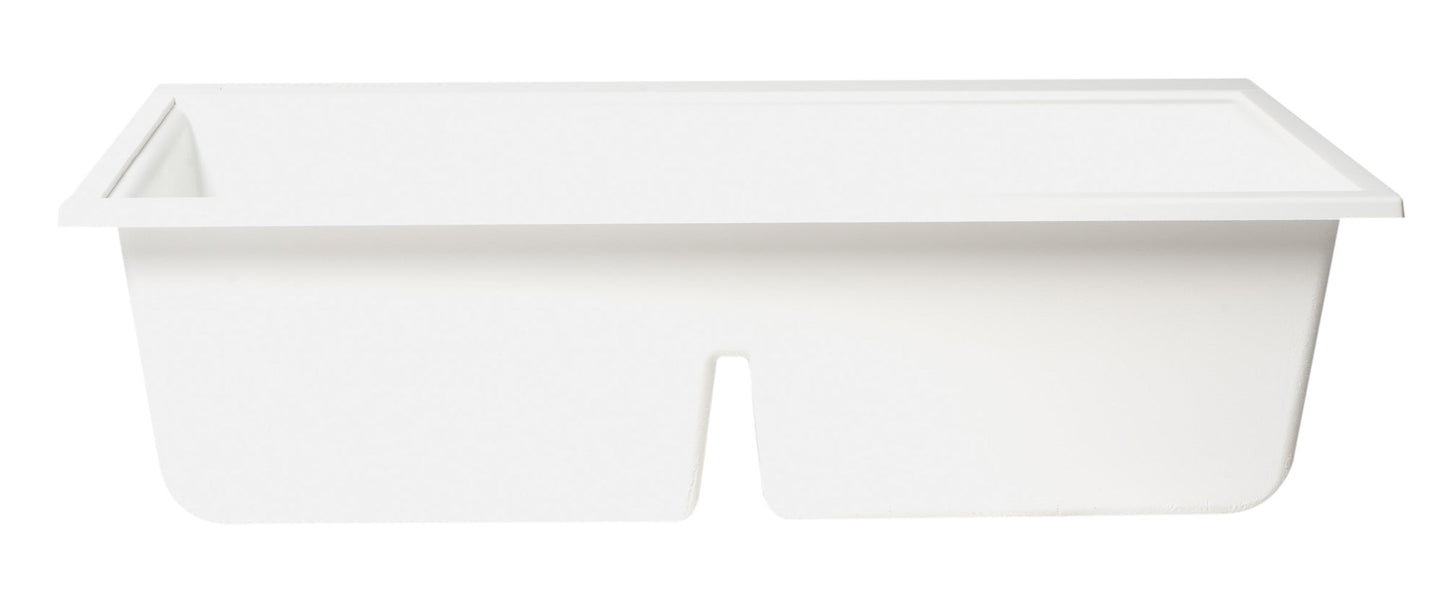 ALFI brand AB3418DBUM 33" Granite Composite Workstation Step Rim Double Bowl Undermount Sink with Accessories