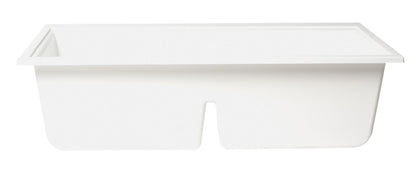 ALFI brand AB3418DBUM 33" Granite Composite Workstation Step Rim Double Bowl Undermount Sink with Accessories
