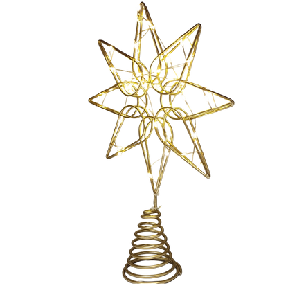 Gold Octagram Star - Tree Topper - 13 Inch