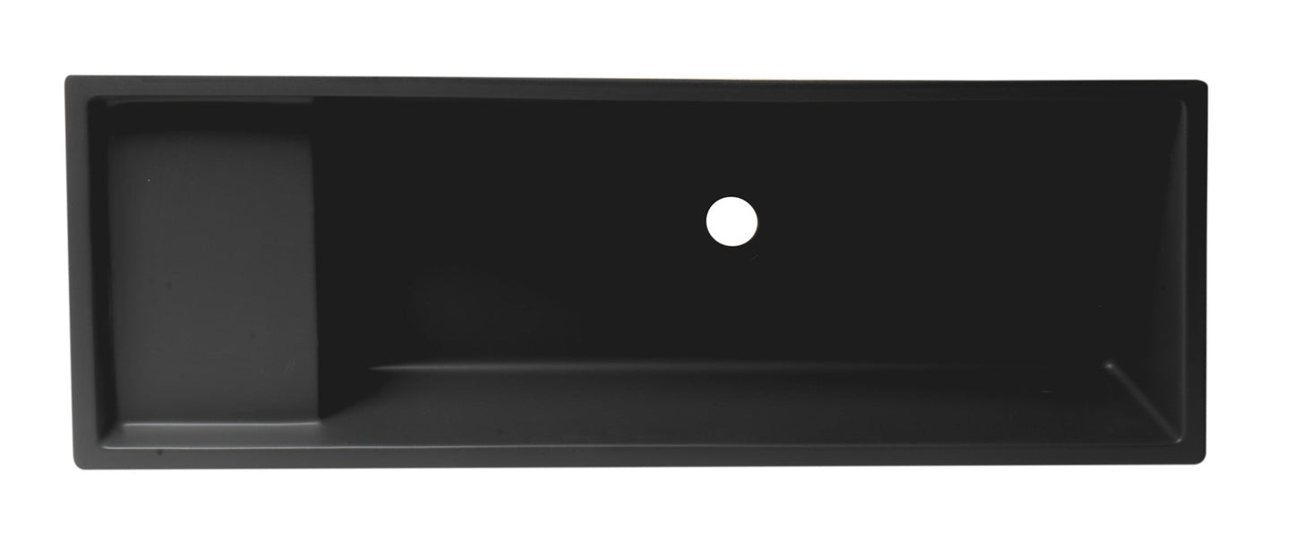 ALFI brand  AB39TRBM 39" Black Matte Above Mount Fireclay Bathroom Trough Sink