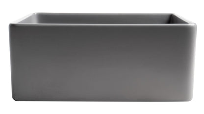 ALFI brand ABF2418 Smooth Apron 24" x 18" Single Bowl Fireclay Farm Sink