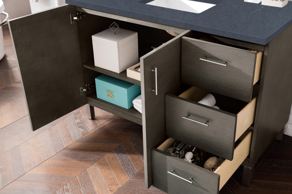 Metropolitan 48" Single Vanity Cabinet, Silver Oak
