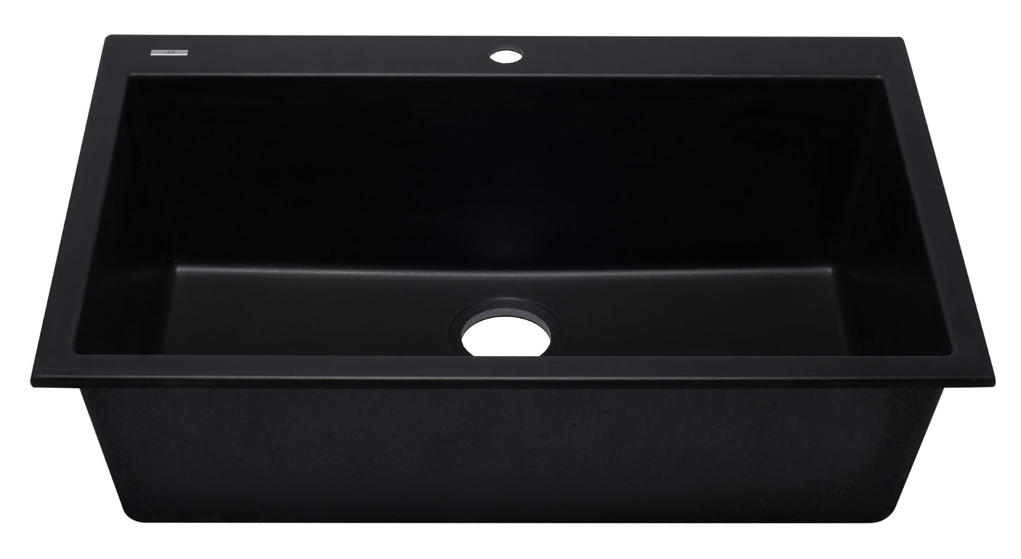 ALFI brand AB3322DI 33" Single Bowl Drop In Granite Composite Kitchen Sink