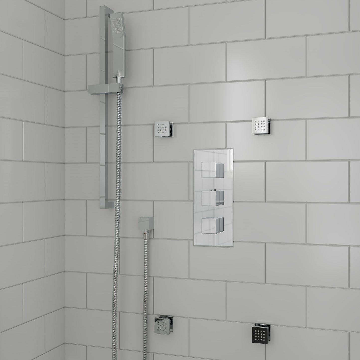 ALFI brand AB3820 2" Square Adjustable Shower Body Spray
