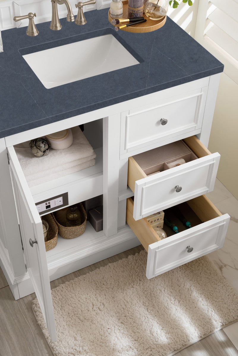 De Soto 36" Single Vanity Cabinet, Bright White
