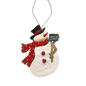 Wood and Fur Snowman Ornament - Joy Sign