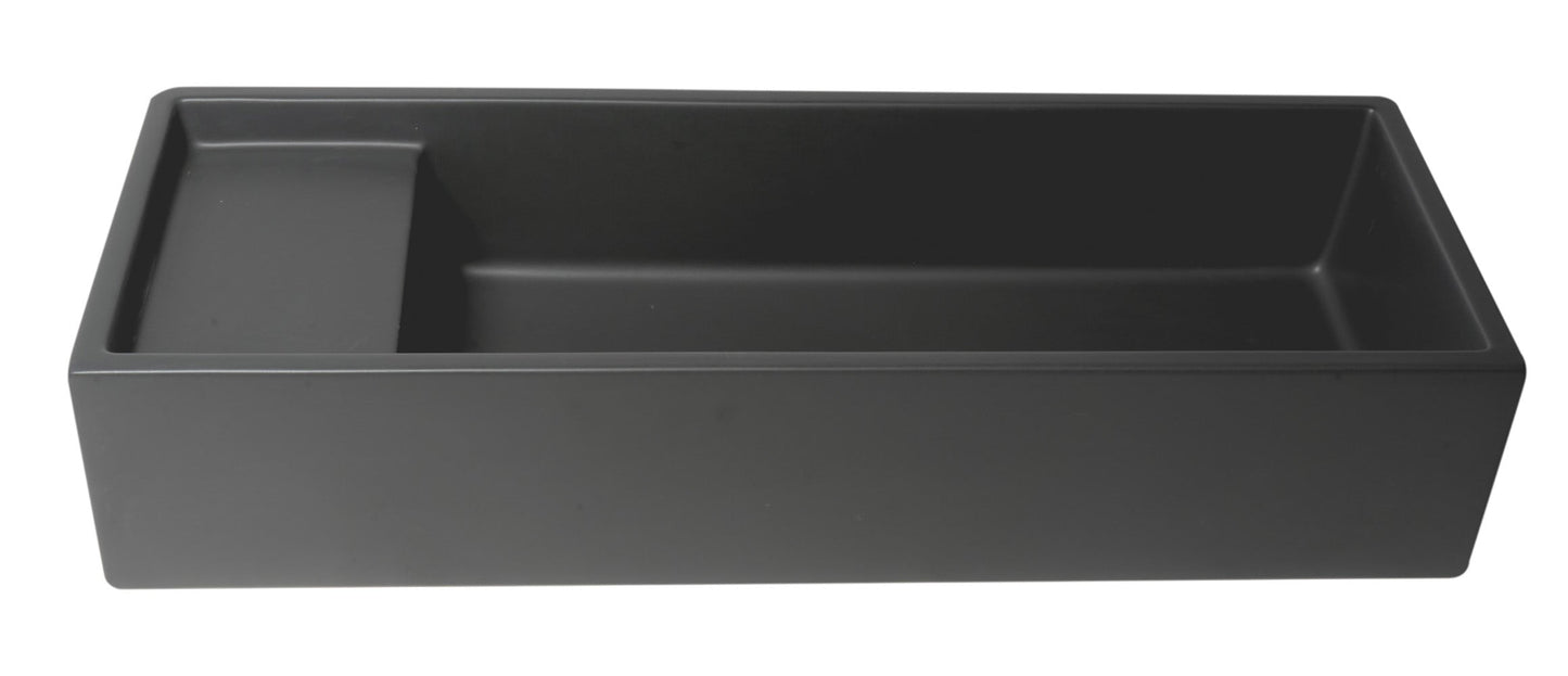 ALFI brand  AB39TRBM 39" Black Matte Above Mount Fireclay Bathroom Trough Sink