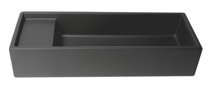 ALFI brand  AB39TRBM 39" Black Matte Above Mount Fireclay Bathroom Trough Sink