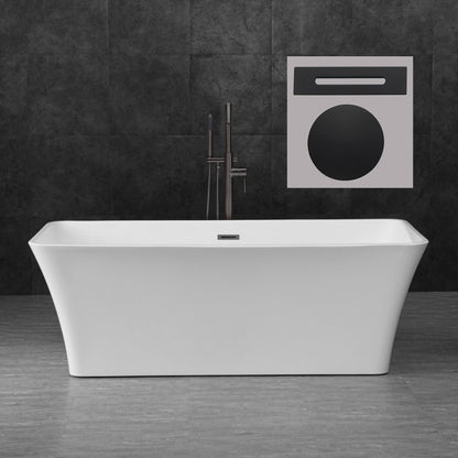 WOODBRIDGE 67" Acrylic Freestanding Bathtub Contemporary Soaking Tub