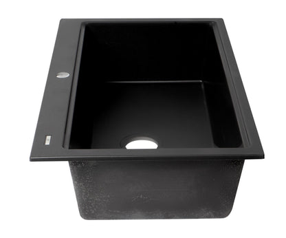 ALFI brand AB3418SBDI 33" Granite Composite Workstation Step Rim Single Bowl Drop In Sink with Accessories