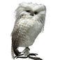 White Standing Owl With Stripes - 9 Inch