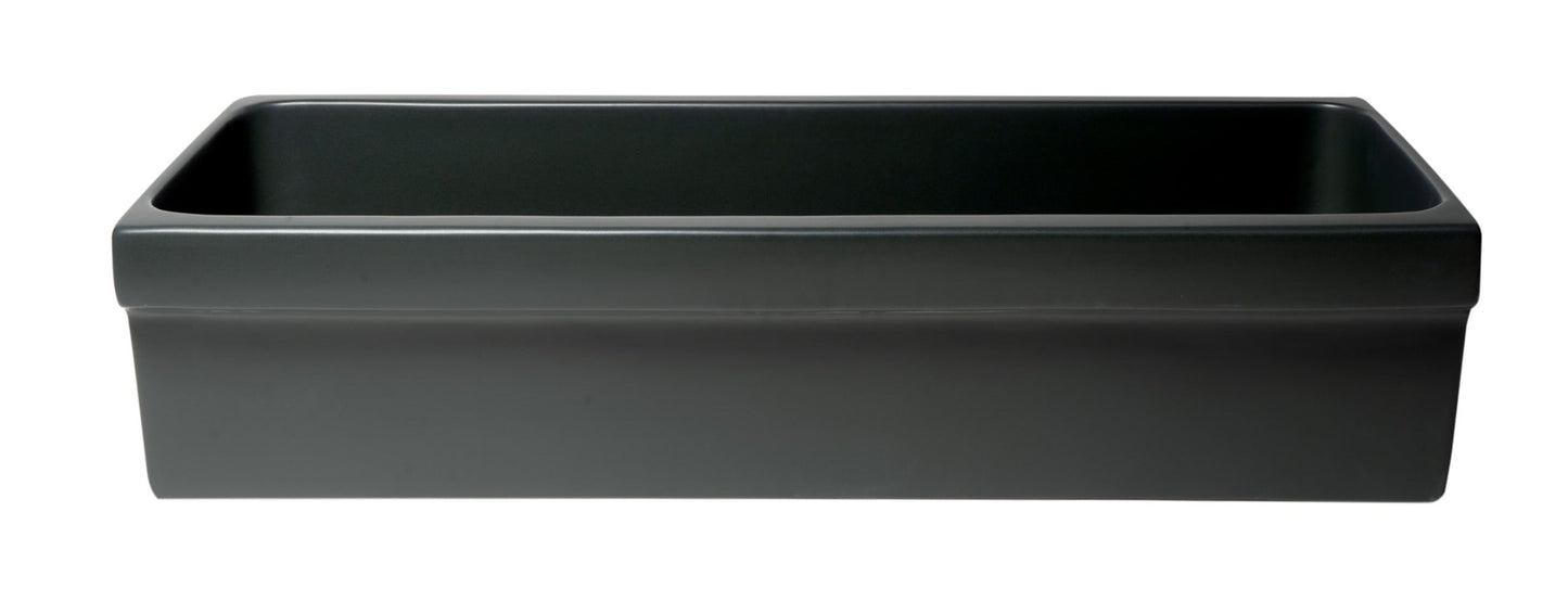 ALFI brand  AB36TRBM 36" Black Matte Above Mount Fireclay Bathroom Trough Sink