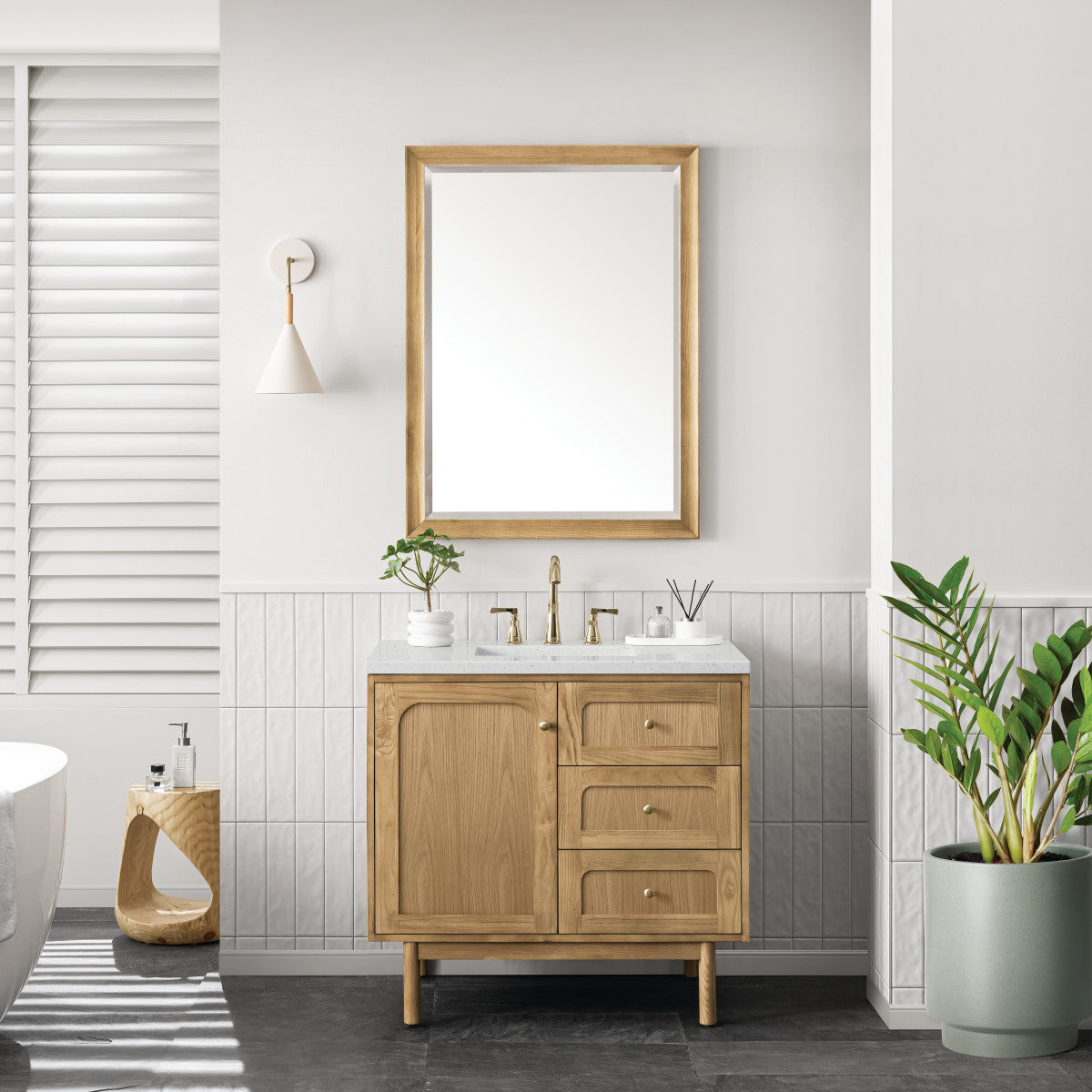 Laurent 36" Single Vanity Cabinet, Light Natural Oak