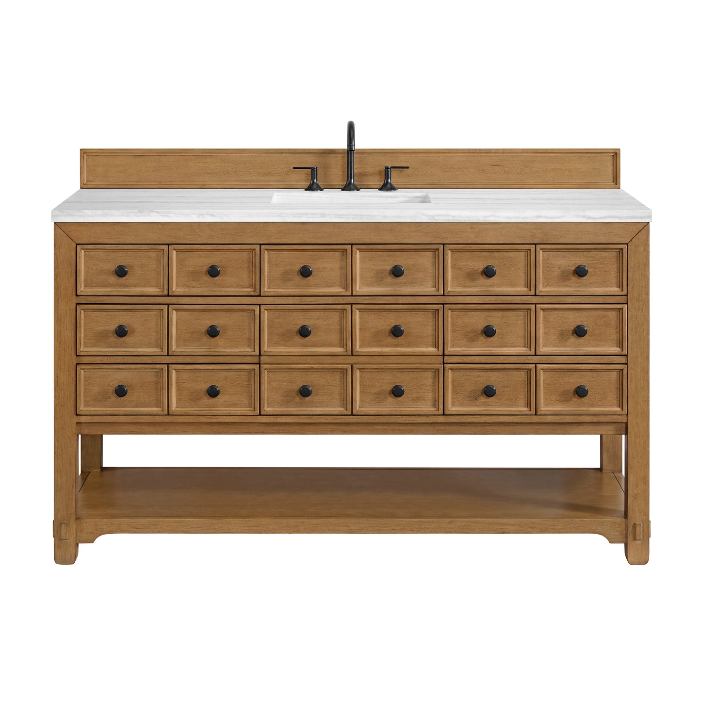 Malibu 60" Single Vanity Cabinet, Amber Birch
