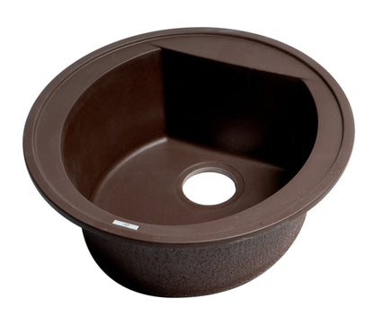 ALFI brand AB2020DI 20" Drop-In Round Granite Composite Kitchen Prep Sink