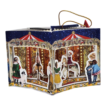 Popup Mini Book German Ornament - Frohe Weihnacht Carousel
