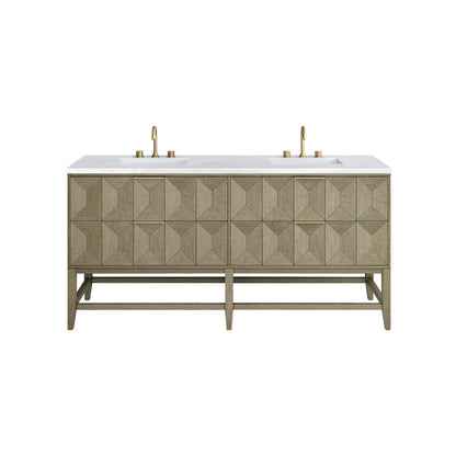 Emmeline 72" Double Vanity Cabinet, Pebble Oak