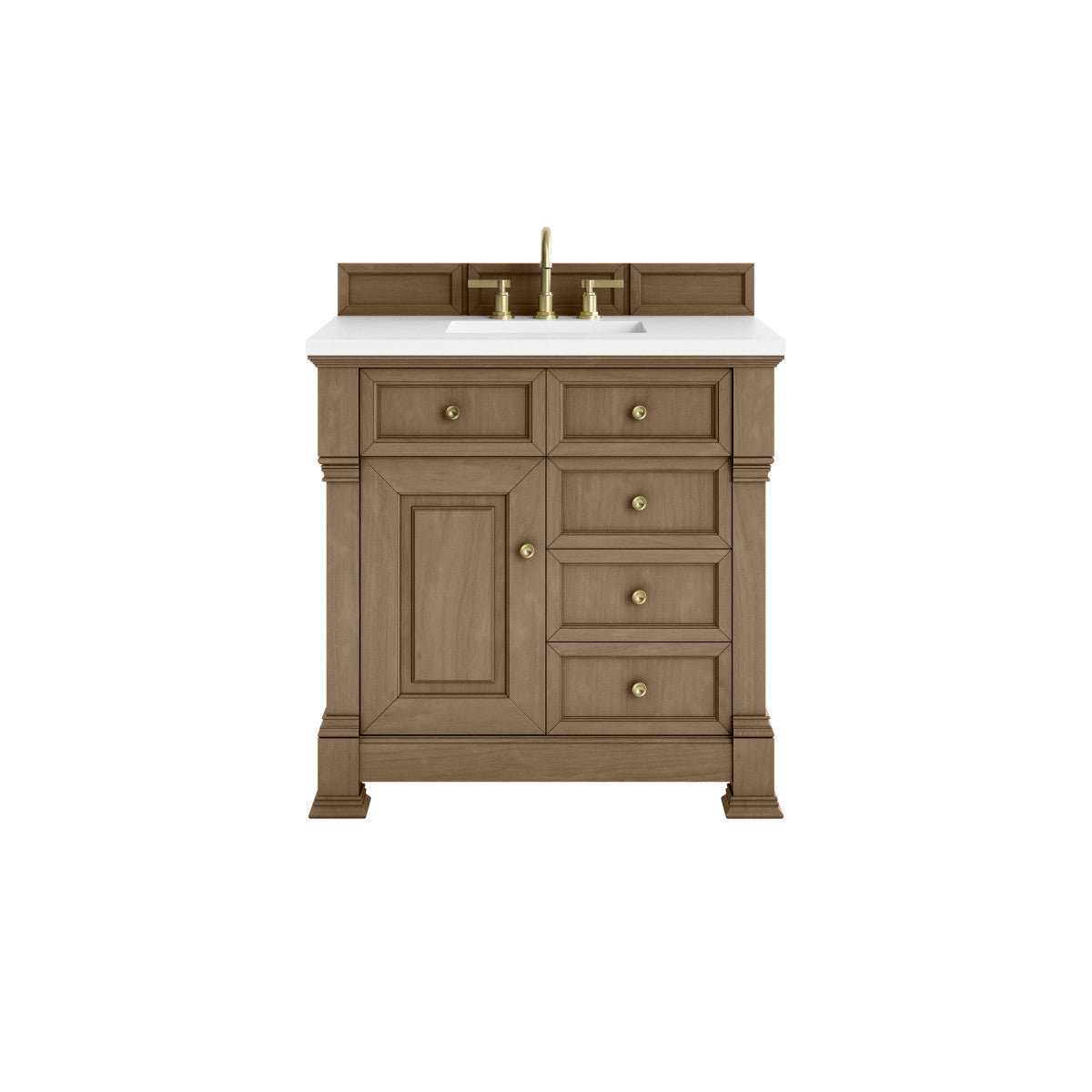 James Martin 547-V36 Brookfield 36” Single Vanity – Black Onyx / Honey Oak / Pearl Charcoal