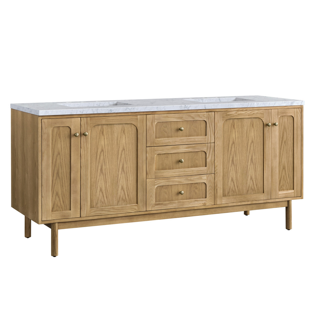 Laurent 72" Double Vanity Cabinet, Light Natural Oak