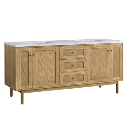 Laurent 72" Double Vanity Cabinet, Light Natural Oak