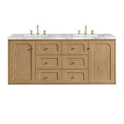 Laurent 60" Double Vanity, Light Natural Oak