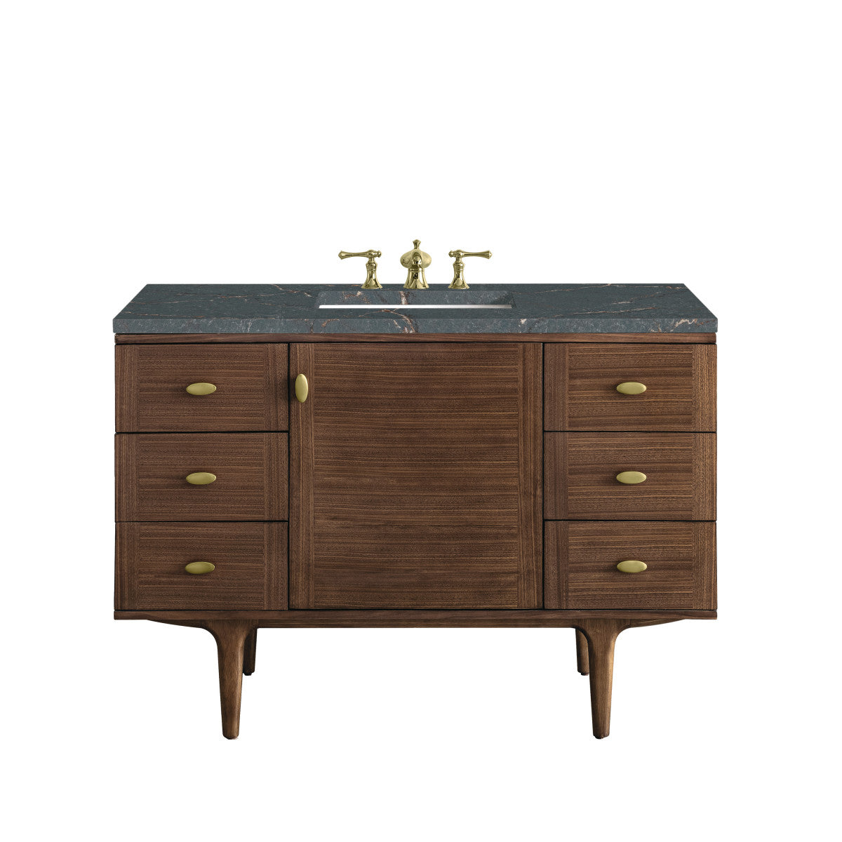 Amberly 48" Single Vanity Cabinet, Mid-Century Walnut