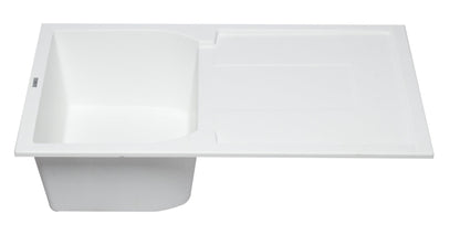 ALFI brand AB1620DI 34" Single Bowl Granite Composite Kitchen Sink with Drainboard