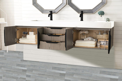 Columbia 72" Double Wall Mount Vanity Cabinet